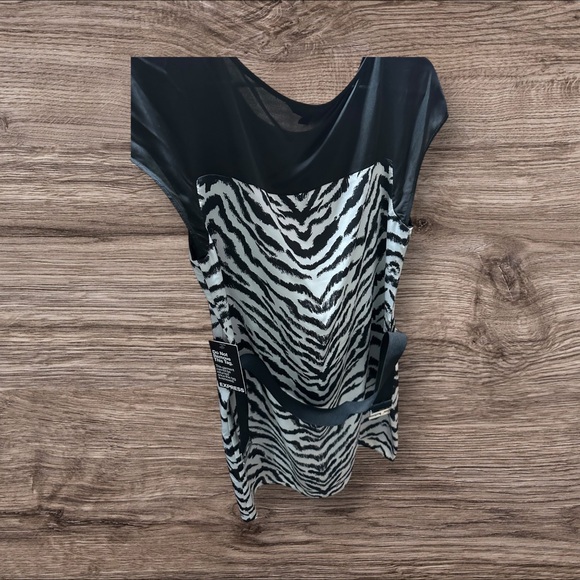 Express Black and White Zebra Print Mini Dress - Picture 4 of 6